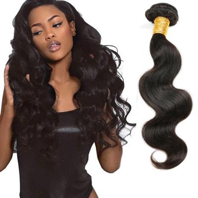 China Natural Black Body Wave Free Part Body Wave Brazilian Virgin Color Cuticle Aligned Hair Bundles With Lace Closure 5X5 4X4 Bundle for sale