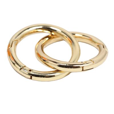 China Online Shopping Cheap Fashion Gold Metal Clasp Spring Finishing O Ring 34.5mm For Key Chain And Handbags for sale