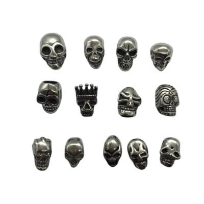 China Loose Metal Beads Wholesale Metal Hole Spacer Beads, Big Hole Metal Beads Skull, Small Skull Beads Stainless Steel for sale