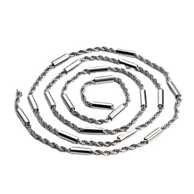 China High End Silver Plated 2.3mm Stainless Steel Twisted Link Chain Mother Of The Days Available Gift With Tube for sale