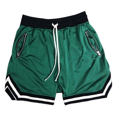 China Antibacterial Custom Logo Shorts Basketball With Zipper Pockets Sublimation Polyester Mesh Basketball Shorts for sale