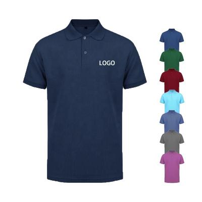 China Anti-wrinkle solid color promotional cheap embroidery printed men's polo shirt with custom logo for sale