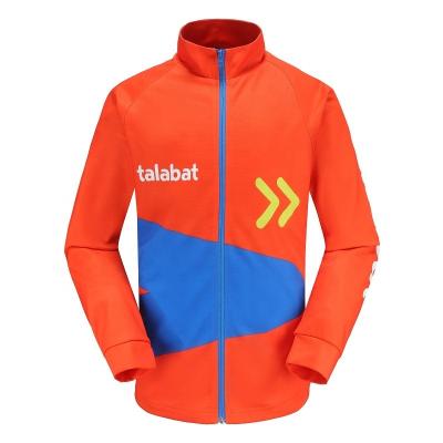 China Raincoat Custom Design Printing Logo Jumper Work Wear Knitted Zipper Food Delivery Uniform Jacket for sale