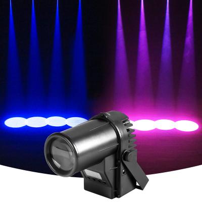 China Modern professional disco light dmx 4in1 indoor stage light pinspot LED decoration light warm white noise control for sale