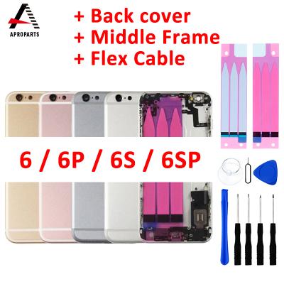 China Full Back Battery Cover For iPhone 6 6s 6 plus 6s plus Housing Battery Door View Housings Assembly Middle Rear With Flex Cable 4.7 inch/5.5 inch for sale