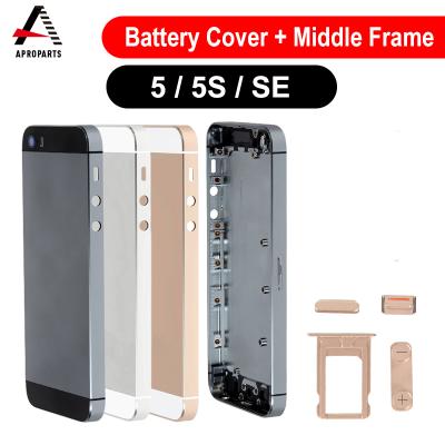 China Battery Cover Rear Housing Door Case For iPhone 5 5S 5C 5SE Metal Frame Middle Frame With Side Buttons 4.0inch Replacement for sale