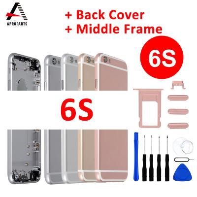 China Back Housing For iPhone 6s Housing Cover Battery Door Rear Frame View Back Cover Battery + Glass Sticker 4.7 inch for sale