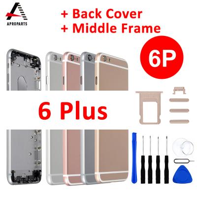 China For iPhone 6 Plus Back Battery Cover + Middle Chassis View + SIM Tray + Side Key Parts Case Rear Housing Assembly 5.5 inch for sale