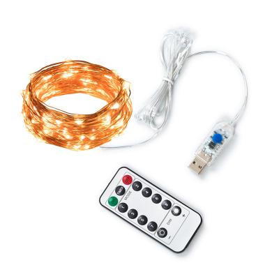 China Decorative Led String Lights 5m 10m 20m Copper Wire String Lights 5V USB Light Waterproof Silver Copper Fairy Starry Wire String Lights With Remote Control for sale