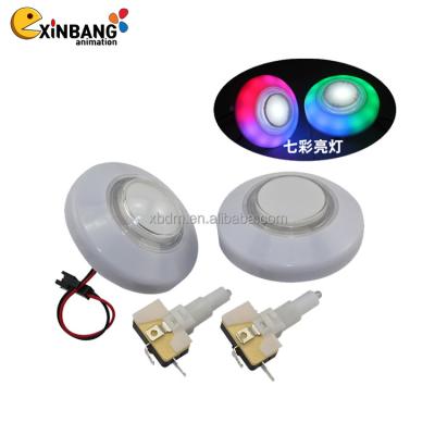 China Hot Sale 76mm Round Edge Colorful Illuminated Push Button For Arcade Game Machine 76mm for sale