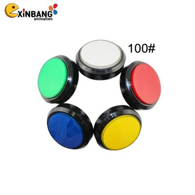 China High Quality Flat Game Machine Big Button With Led Key Switch 100mm Round 100 Mm for sale