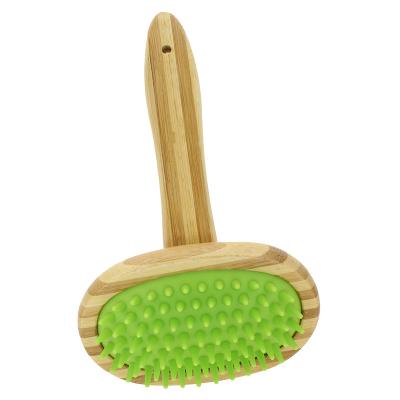 China Direct Sales Pet Grooming Products Silicone Massage Pet Fur Remover Brush Pet Bath Stocked Bamboo Brush for sale