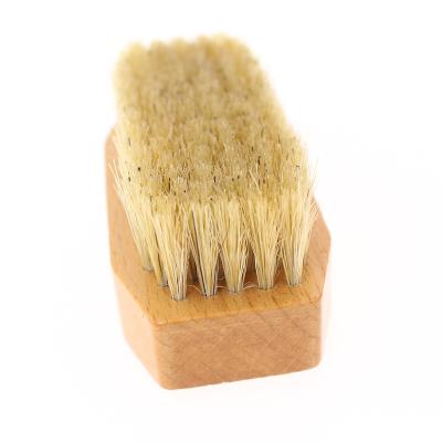 China Wholesale Viable Wooden Bristle Wooden Handle Hair Shoe Cleaning Brush Soft Sneaker Shoe Cleaning Brush for sale