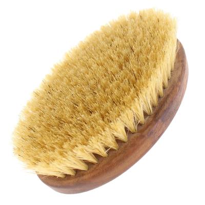 China Custom High Quality Natural Oval Natural Wooden Bath Beauty Logo Sisal Nut Logo Dry Brush Whole Body Dry Brush for sale