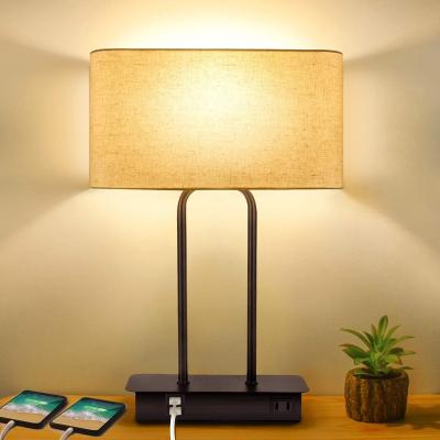 China Modern suitable for bedrooms, living rooms and hotels with 2 USB ports and modern AC outlets bedside table lights for sale