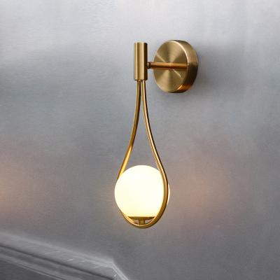 China Mid Century Modern Brass Wall Sconces Bathroom Globe Vanity Light Fixture Globe Wall Sconce for sale