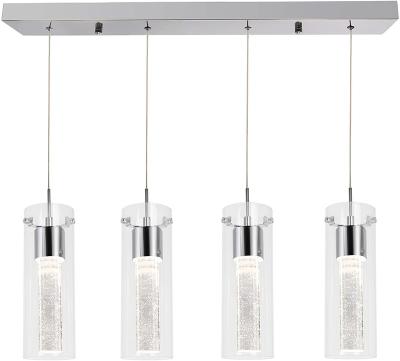 China Modern Classic Design Chrome Canopy And Glass Shade LED Chandelier With 4 Lamps for sale