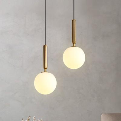 China Modern Luxurious Modern Ball Shade Glass Gold Pendant Lamp Hanging Light Fixtures For Dining Room Bedroom Decoration Lighting for sale