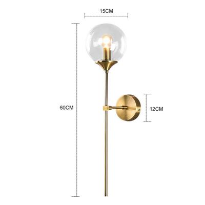 China Modern Modern Glass Wall Lamp for Bedroom Bedside Reading Fixture Hallway Stairs Brass Lighting Nordic Mirror Restaurant Brass Deco for sale