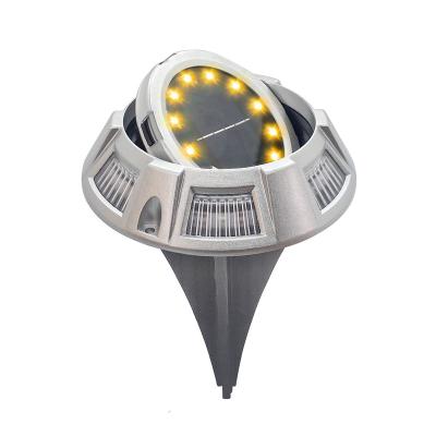 China Unborn Theme Park Dusk Outdoor Metal Aluminum Premium Compound Solar Powered Ground Lights For Pathway for sale