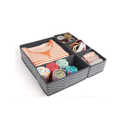 China American Style 6 Set Foldable Underwear Drawer Organizer and Closet Dividers Storage Box for Clothes Socks Underwear for sale