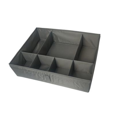 China Sustainable Houseware Foldable Cloth Storage Box  Dark Gray Divider Organizer Bins for Underwear Bras for sale