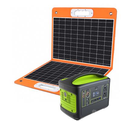 China Huge Capacity Solar Power Station 500W 220V AC Lithium Ion Battery Emergency Battery Home With Solar Panel for sale