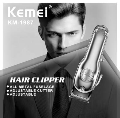 China New Design Hotel KM-1987 Full Body Men's Metal Hair Trimmer Clipper, Kemei Professional Clipper for sale