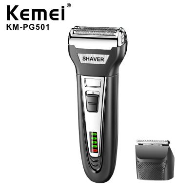 China Wholesale Kemei Km-PG501 Factory Price Twin USB Rechargeable Waterproof Electric Men's Blade Shaver for sale