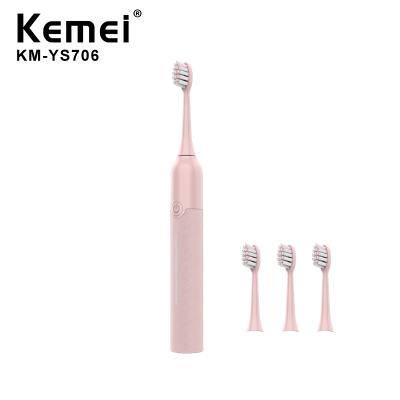 China Kemei Km-YS706 Wholesale Hot Selling Rechargeable USB Charging 5 Speed ​​Washable Fit Electric Toothbrush for sale