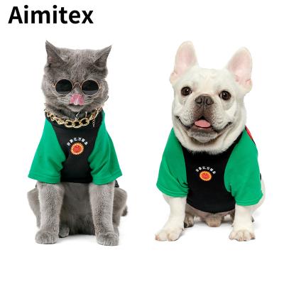 China Aimitex Stocked Wholesale Dog Clothes Depot Souvenir T-Shirt With Bag Dog Mans Pet Clothes for sale