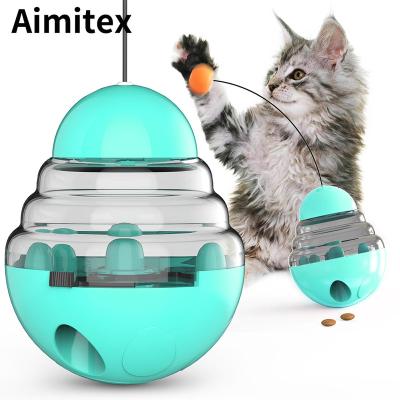 China New Stocked Design Tumbler Cat Food Dispensing Toy Cat Interactive Cat Ball Toys Kitten Pet Toy for sale