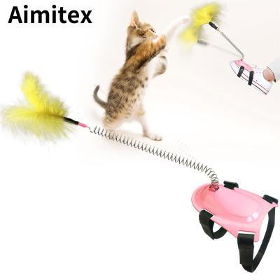 China Newest Cat Toy Feet Interactive Cat Wand Stocked Funny Feather Stick Cat Toy Funny Stick Magic Wand from Aimitex for sale