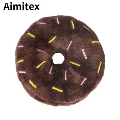 China Aimitex Viable High Quality Cotton Inside Donut Set Dog Toys Pet Plush Interactive Squeaky Toy for sale