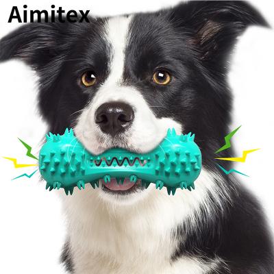 China Aimitex Stocked Eco Friendly And Manufacturer Wholesale Squeaky Dog Toothbrush Healthy Dog Teeth Cleaning Toys Pet for sale