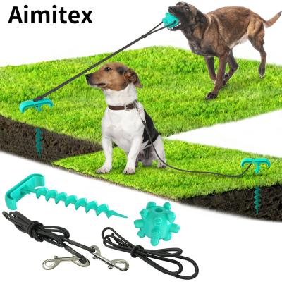 China Stocked Aimitex Pet Supplies Dog Link Out Stake Leash For Dogs Outdoor Training Pets Toys for sale