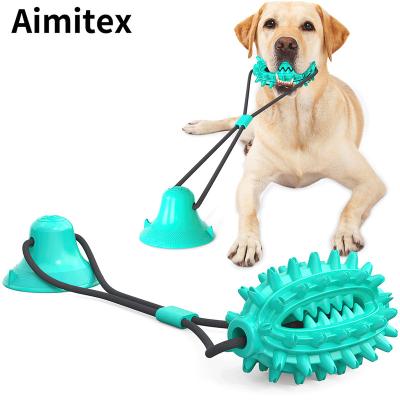 China Manufacturer Wholesale Stocked Aimitex Cactus Shaped Molar Ball With Suction Cup Dog Chewing Toy For Aggressive Chewer for sale