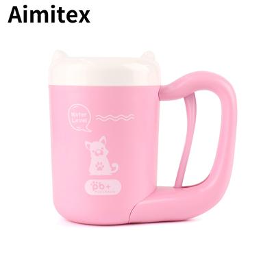 China Stored Semi-automatic Portable Soft Pet Paw Cleaner Bottle Silicone Cleaning Brush Aimitex Wholesale Washing Cup Foot for sale