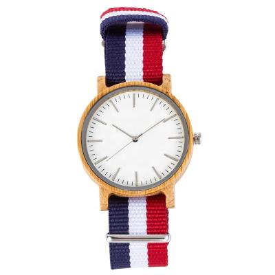 China Custom Logo Women Wooden Watch Lightweight Wood Watch Lightweight Day/Date Nylon Strap Women Sport Watch for sale