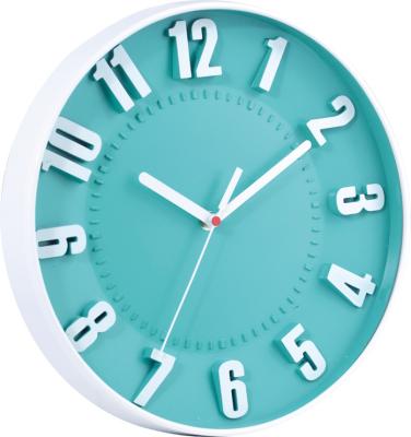 China 12 inch CREATIVE 3D number promotional plastic wall clock for sale