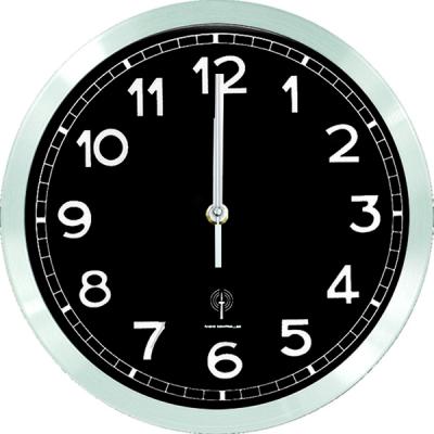 China Fancy Factory Price BREF 2021 Arabic Numerals Design Aluminum Frame Radio Controlled Movement Metal Wall Clock For Living Room for sale