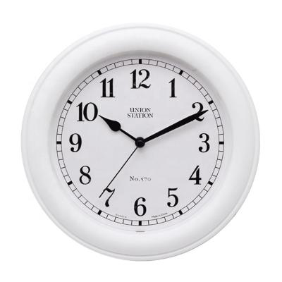 China Antique style 8 inch advertising pure white sublimation plastic digital wall clocks for sale