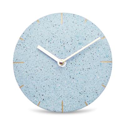 China LUMINOVA Style Table Clocks Light Blue European Decorative Desk Custom Clock for sale