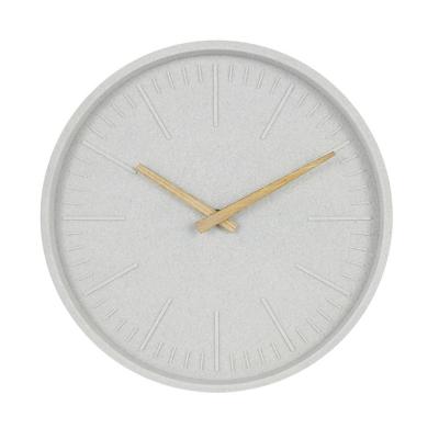 China Resin Creative Round Pendulum Design LUMINOVA Decorative Stone Wall Clock For Living Room for sale