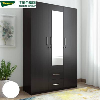 China Custom Panel Modern Look MDF Wood Framed Wardrobe and Specific Use Fabric Storage Home Furniture with Locks Designs for sale