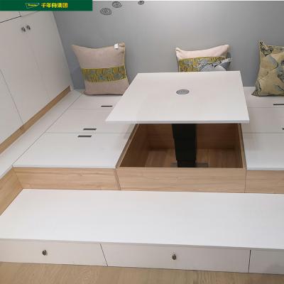 China Easy Assemble New Design China Fashion Large Space Multi Function Lacquer Wooden Modern Tatami Bed Storage Cabinet Cabinet Set for sale