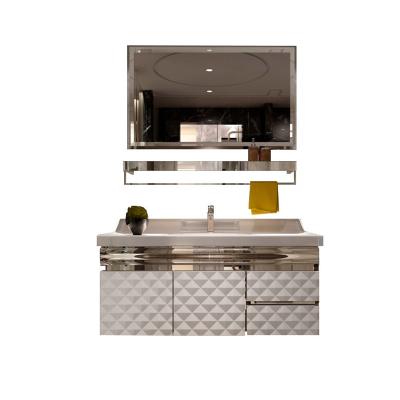 China Modern Stainless Steel Bathroom Vanity Set Furniture for sale