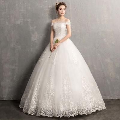 China Qingsen Wedding Dress 2022 Korean Dream Slim Simple Women's Breathable Cocktail Dress Shoulder Length Bride Version for sale