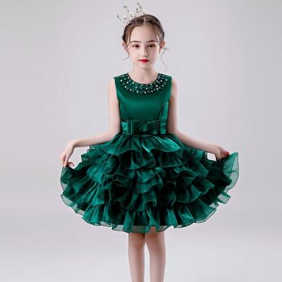 China Sleeveless Fluffy Girls Stage Performance Flower Girl Dress Princess Children's Little Host Party for sale