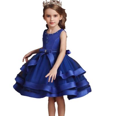 China Children's Princess Girl's Wedding Flower Girl's Wedding Dress Flower Girl's Sleeveless Fuzzy Dance Host Stage Performance Dress Amazon for sale